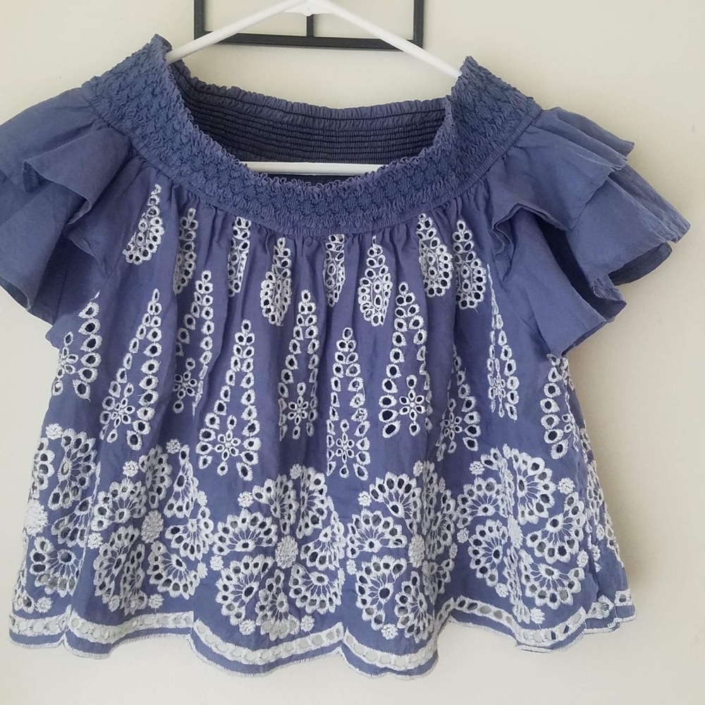 Navy blue off the shoulders